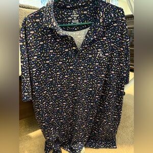 Rhoback Navy Polo with Las Vegas Print